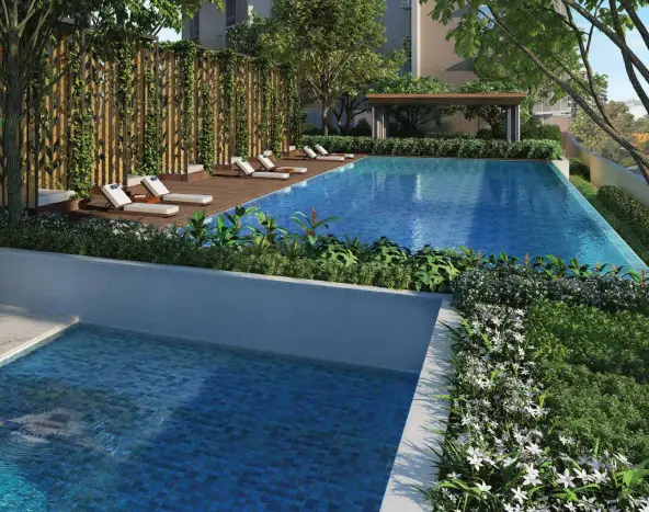 Kalpataru Paramount Grand Swimming Pool with Deck Kapurbawdi Thane West